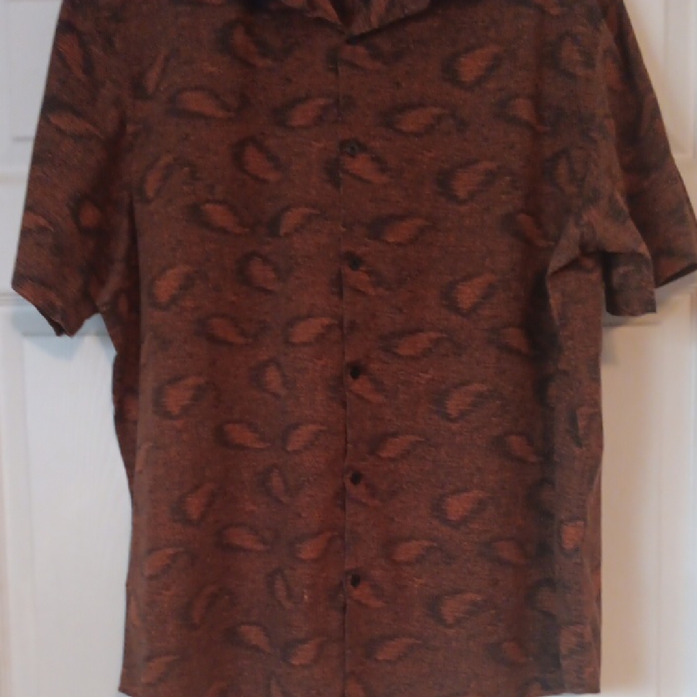 Alfani Men's Brown Patterned Shirt